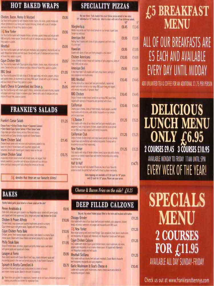 Chester Restaurant Guide - Frankie and Benny's 3